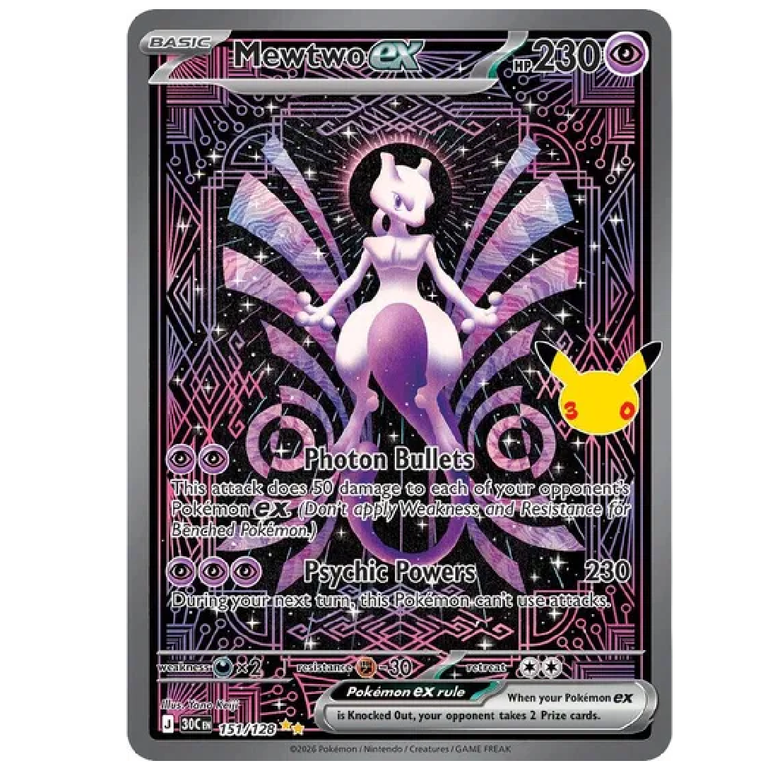 Mewtwo ex 30th Celebration Special Illustration Rare • 151/128 Holofoil