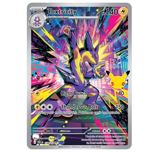 Toxtricity 30th Celebration Illustration Rare • 134/128 Holofoil