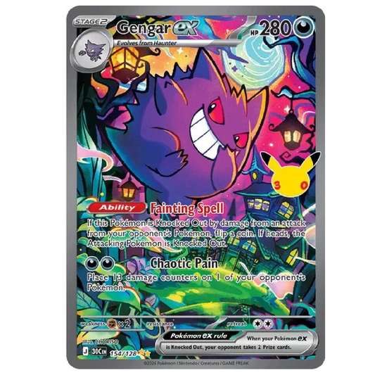 Gengar ex 30th Celebration Special Illustration Rare • 154/128 Holofoil