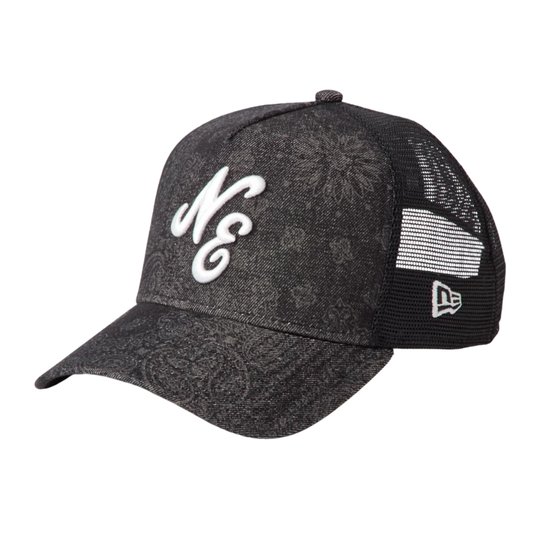 New Era 9forty A-Frame Trucker Classic Laser Burn Out Denim Black