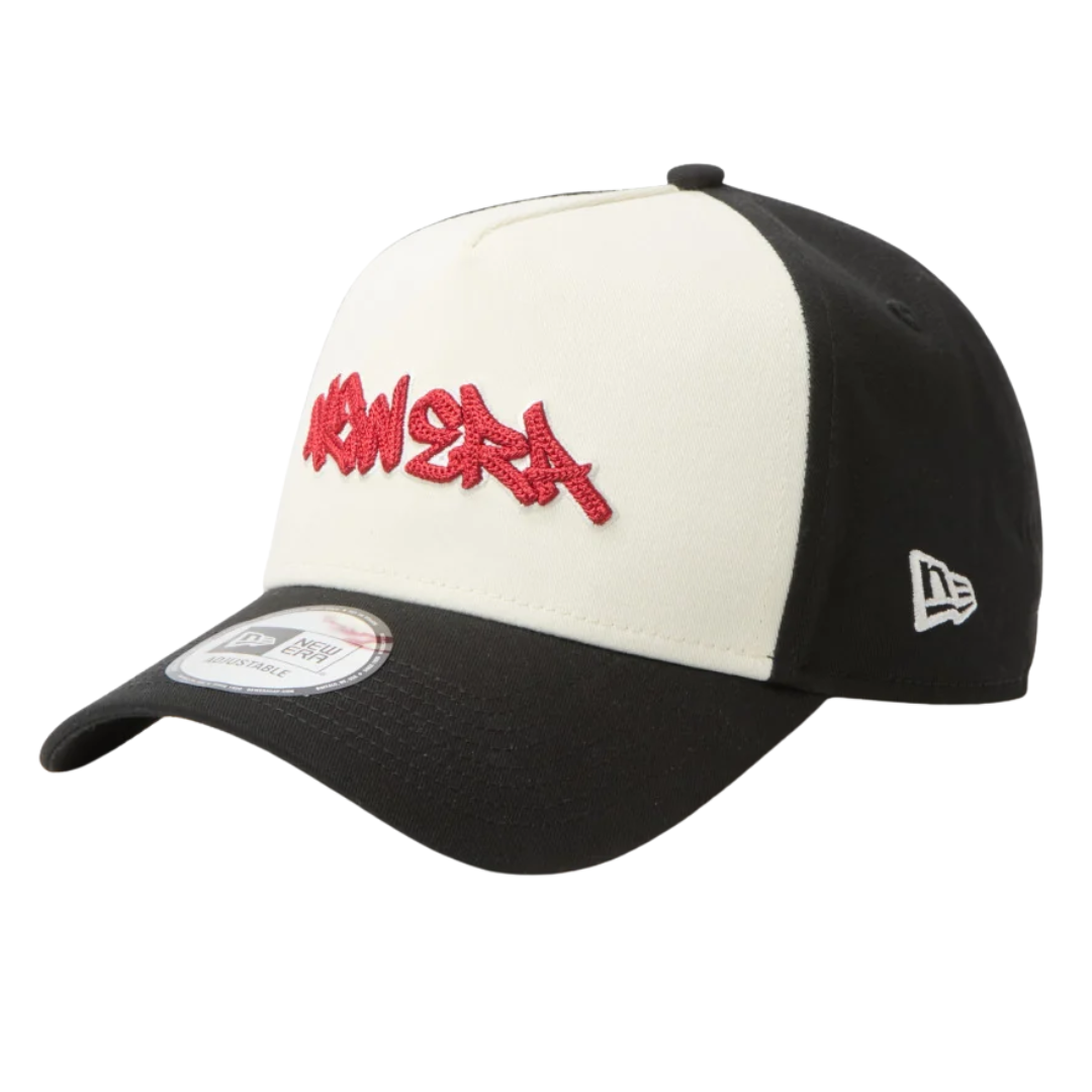 NEW ERA TAGGING LOGO 2-TONE BLACK VISOR CHROME WHITE 9FORTY A-FRAME CAP