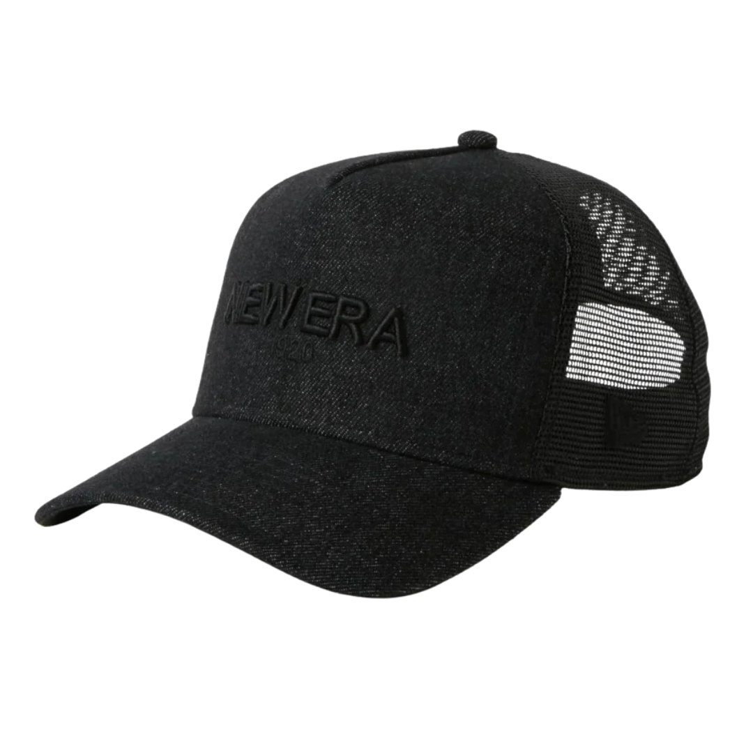 New Era 9FORTY A-Frame Trucker 1920 Denim Black Snapback