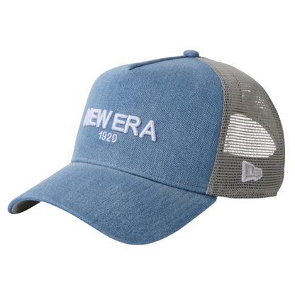 New Era 9FORTY A-Frame Trucker 1920 Denim Navy Washed Snapback