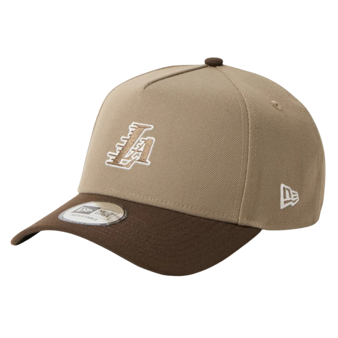 New Era Los Angeles Lakers Two Tone Khaki Walnut 9FORTY A-Frame Adjustable Cap