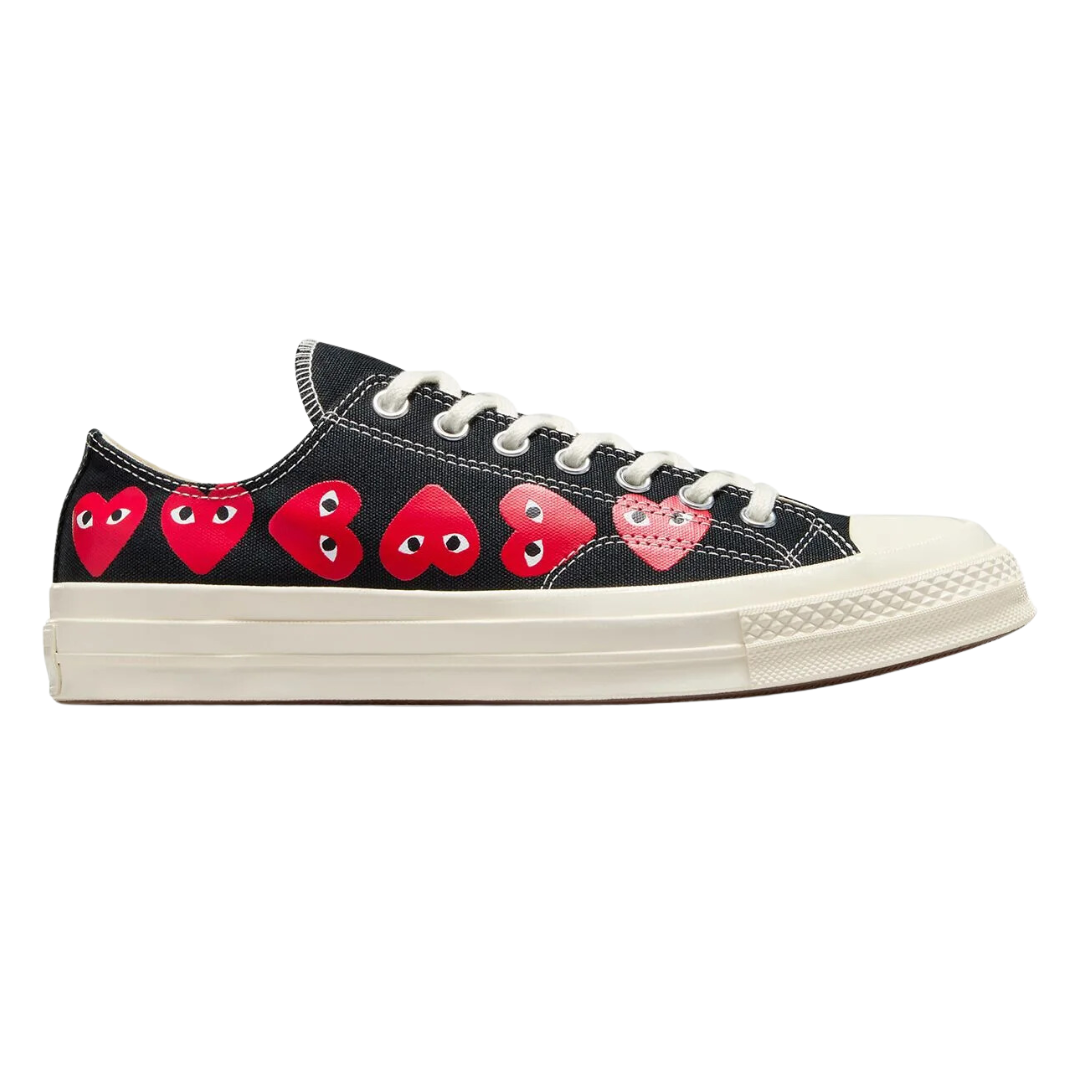 Converse Chuck 70 Low Multi Heart Black x Comme des Garçons PLAY