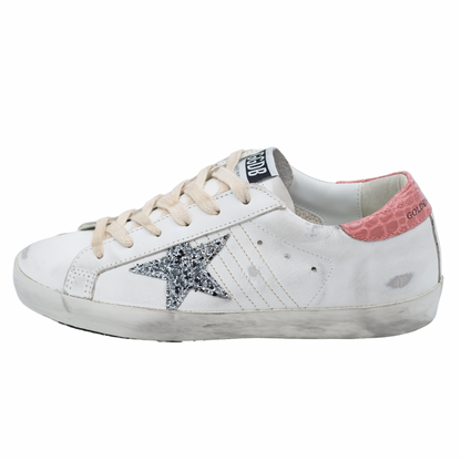 Golden Goose Super Star White Silver Pink (Womens)