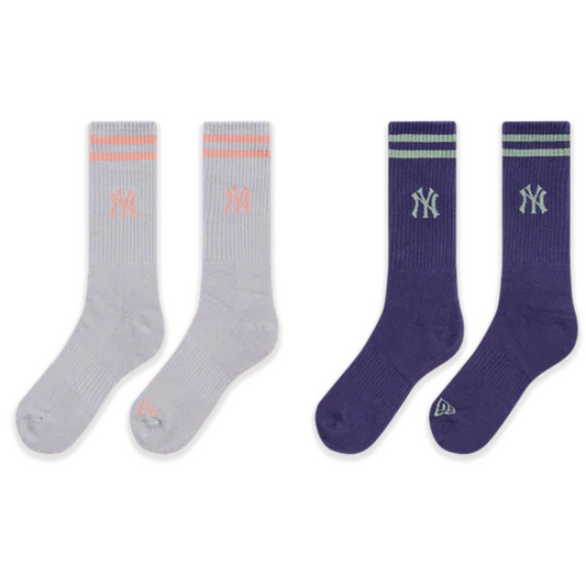 New Era Los Angeles Dodgers Color Era 2 pack Dolphine Gray and Purple Socks