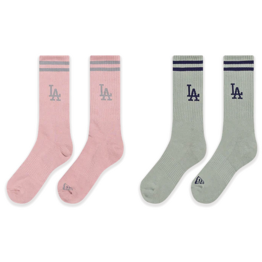 New Era Los Angeles Dodgers Color Era 2 pack Dirty Rose and Everest Green Socks