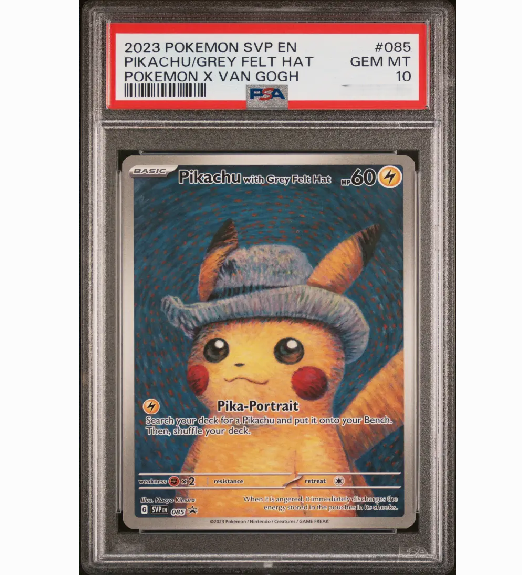 2023 POKEMON SVP EN-SV BLACK STAR PROMO #085 PIKACHU/GREY FELT HAT POKEMON X VAN GOGH (PSA 10)