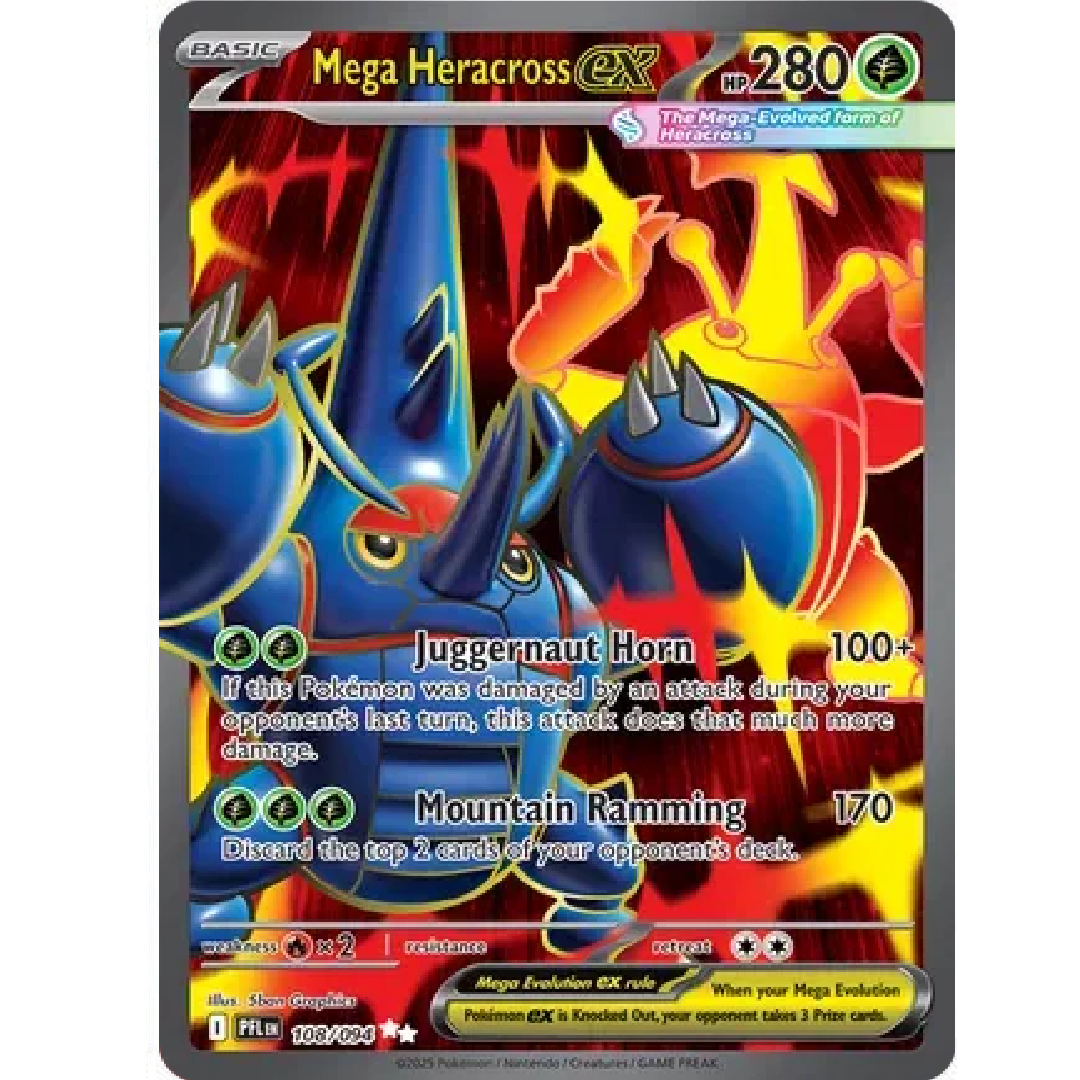 Mega Heracross ex Phantasmal Flames Ultra Rare • 108/094 Holofoil