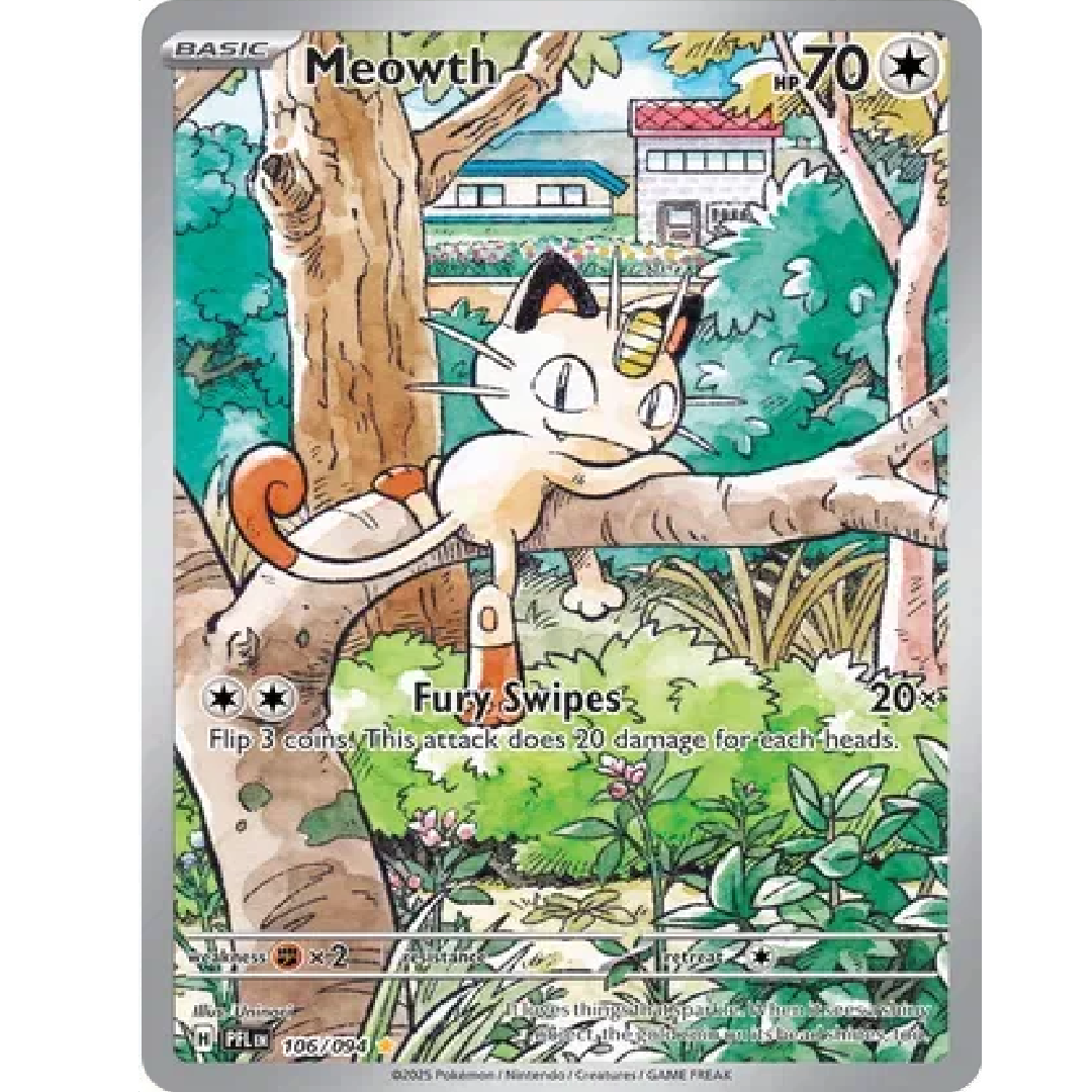 Meowth Phantasmal Flames Illustration Rare • 106/094 Holofoil