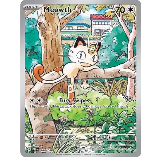 Meowth Phantasmal Flames Illustration Rare • 106/094 Holofoil