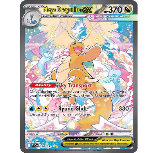 Mega Dragonite ex Ascended Heroes Special Illustration Rare • 290/217 Holofoil