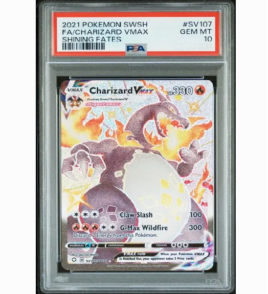 2021 Pokemon Sword & Shield Shining Fates #SV107 FA/Charizard Vmax Shining Fates (PSA 10)(PSA 10)