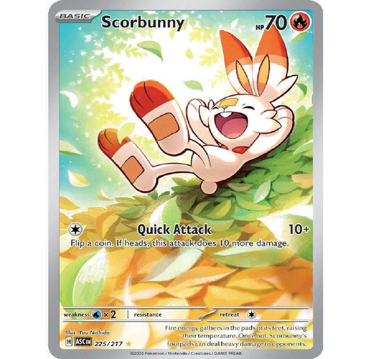 Scorbunny Ascended Heroes Illustration Rare • 225/217 Holofoil