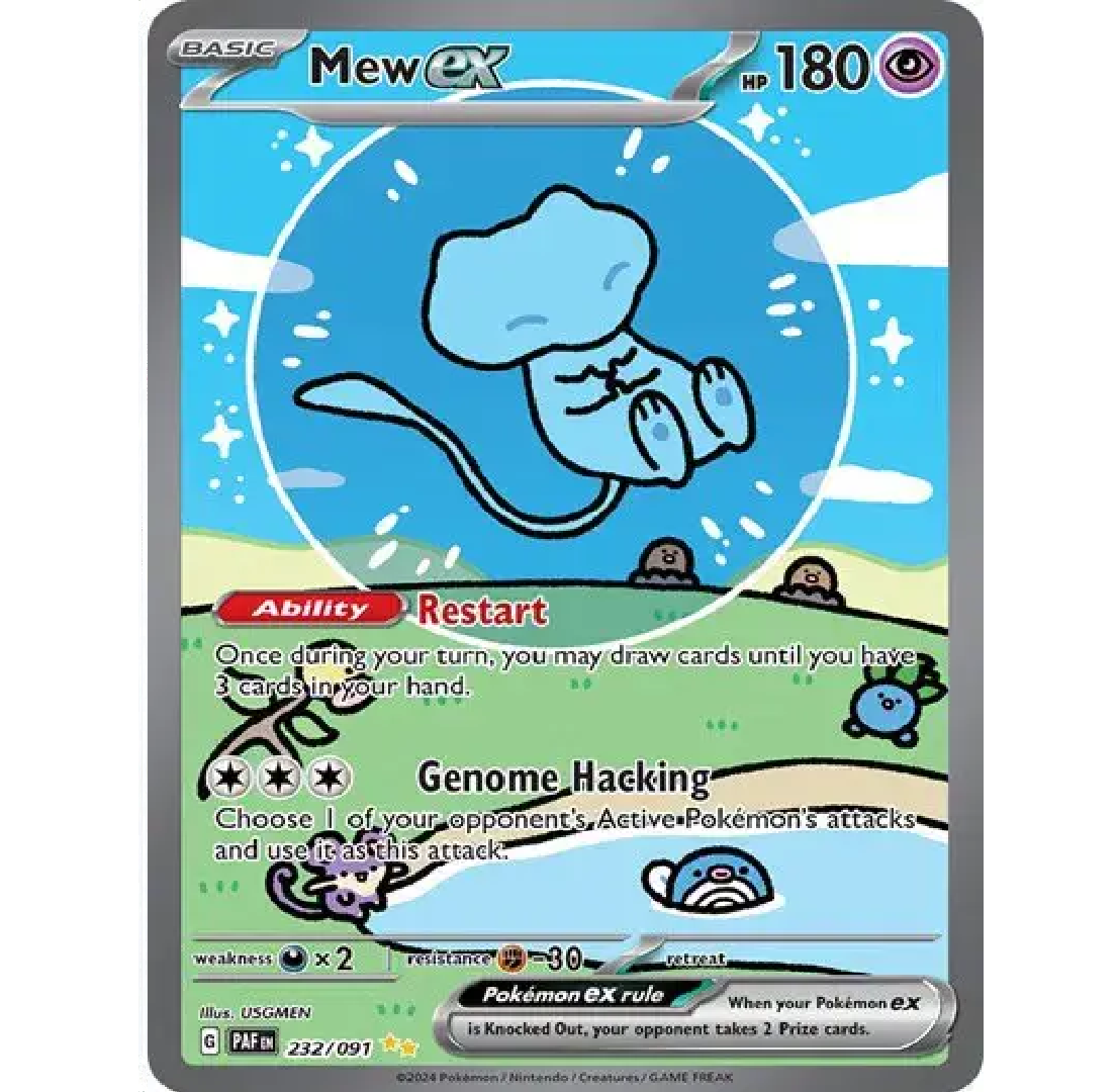 Mew ex Paldean Fates Special Illustration Rare • 232/091 Holofoil