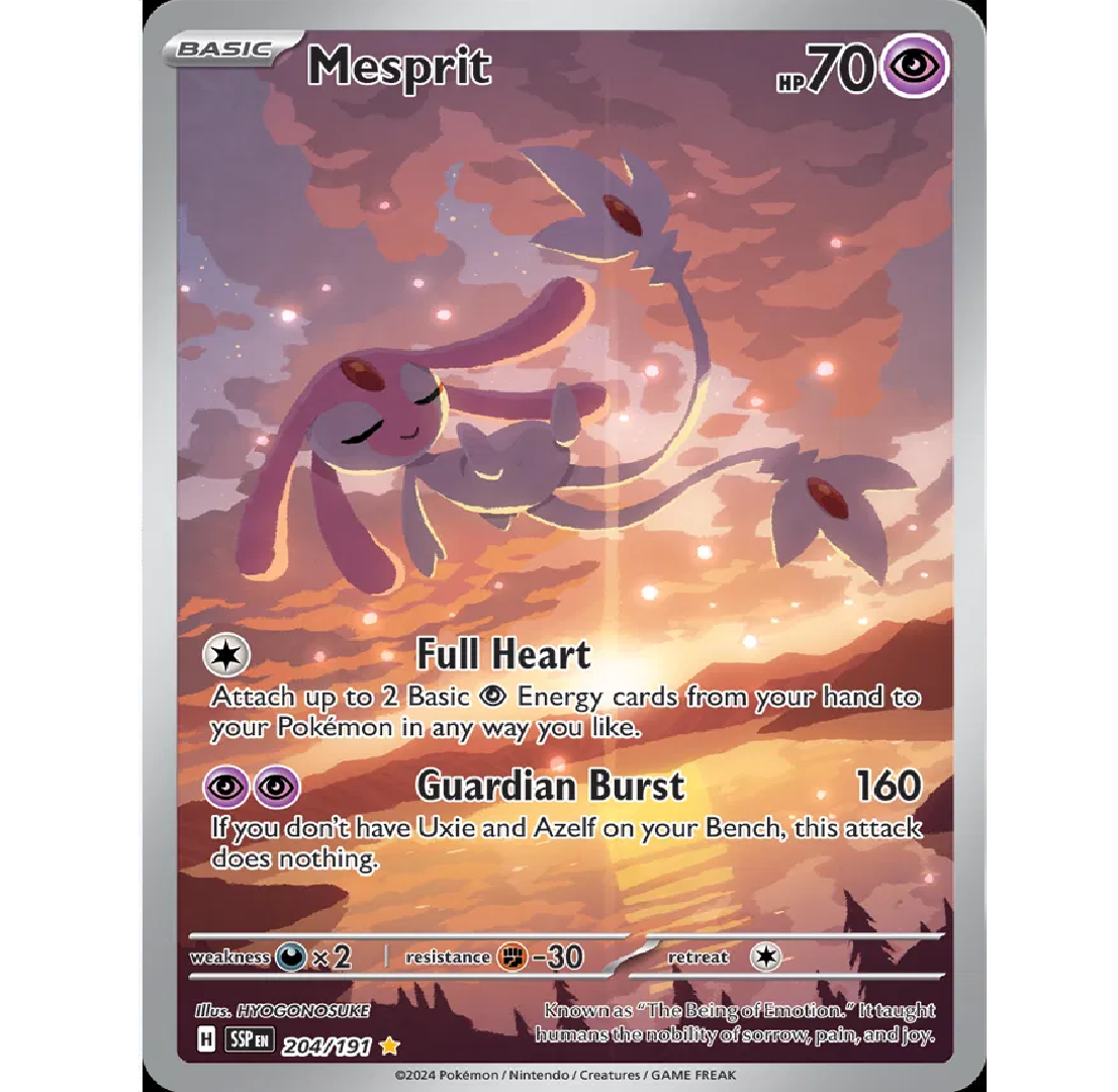 Mesprit Surging Sparks Illustration Rare • 204/191 Holofoil