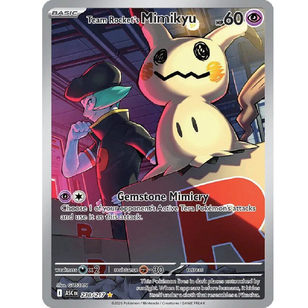 Team Rocket's Mimikyu Ascended Heroes Illustration Rare • 238/217 Holofoil