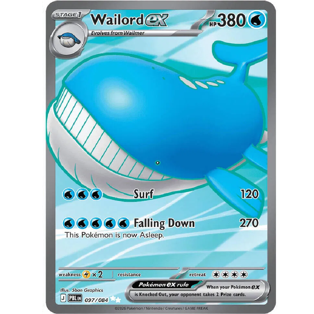 Wailord ex Pitch Black Ultra Rare • 097/084 Holofoil