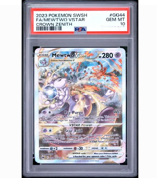 2023 POKEMON SWORD AND SHIELD CROWN ZENITH #GG44 FA/MEWTWO VSTAR CROWN ZENITH (PSA10)