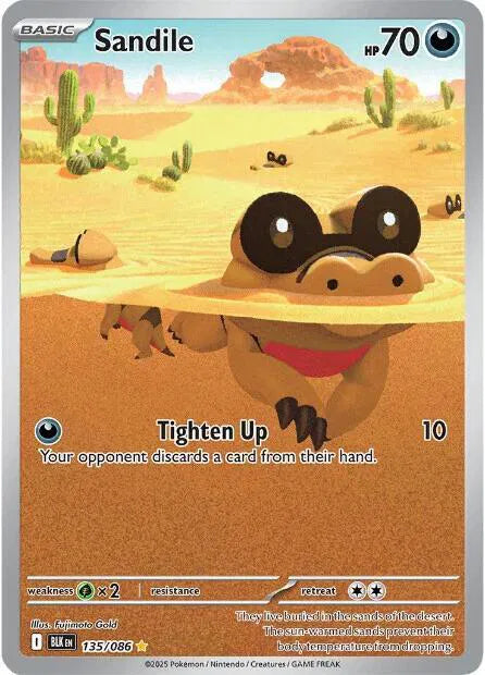 Sandile Black Bolt Illustration Rare • 135/086 Holofoil