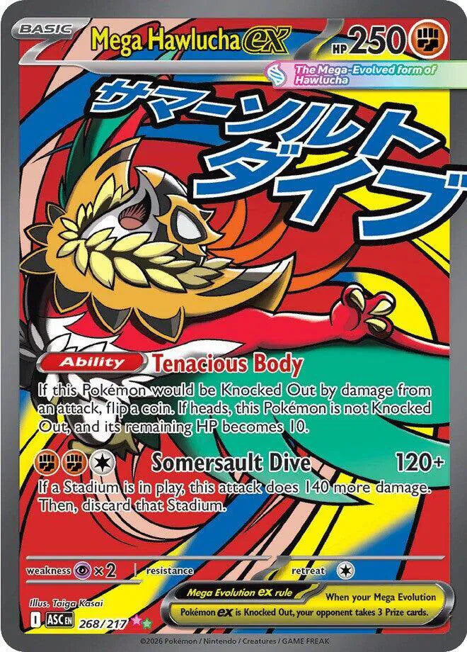 Mega Hawlucha ex Ascended Heroes Mega Attack Rare • 268/217 Holofoil