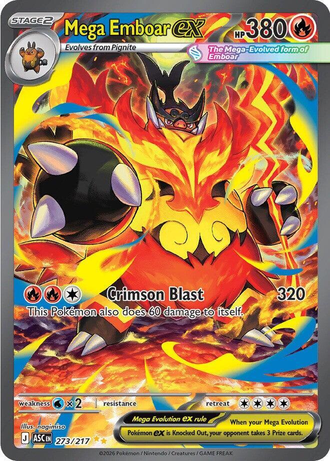 Mega Emboar ex Ascended Heroes Special Illustration Rare • 273/217 Holofoil