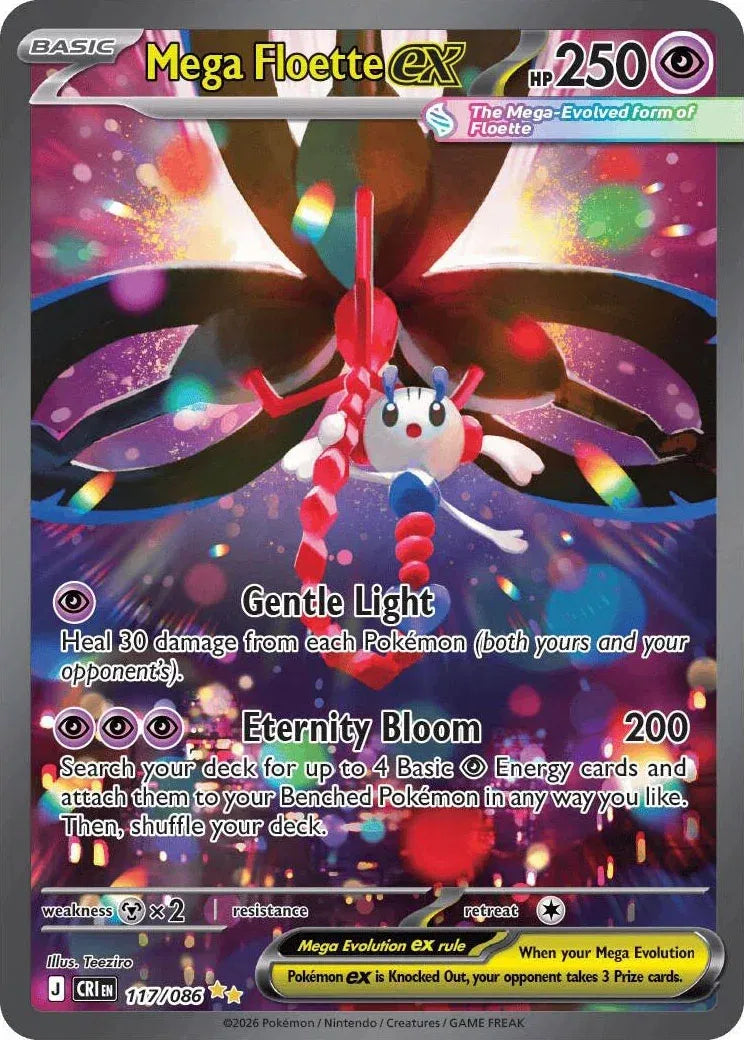 Mega Floette ex Chaos Rising Special Illustration Rare • 117/086 Holofoil