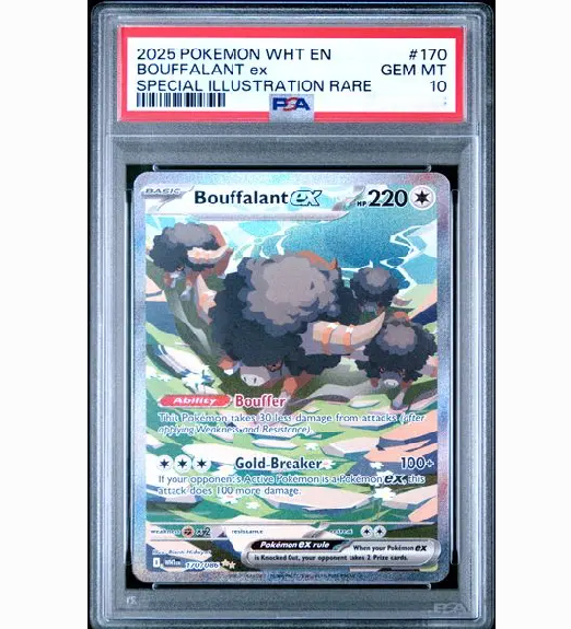 Pokemon 2025 WHT En Bouffalant ex Special Illustration Rare (PSA 10)