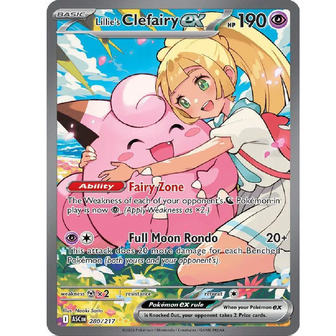 Lillie's Clefairy ex Ascended Heroes Special Illustration Rare • 280/217 Holofoil