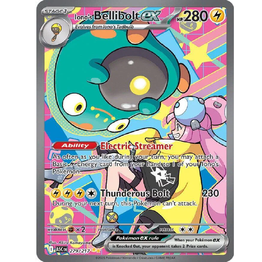 Iono's Bellibolt ex Ascended Heroes Special Illustration Rare • 279/217 Holofoil