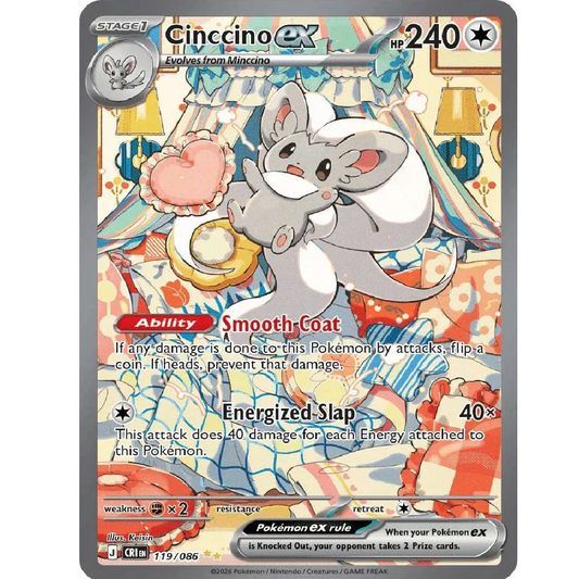 Cinccino ex Chaos Rising Special Illustration Rare • 119/086 Holofoil